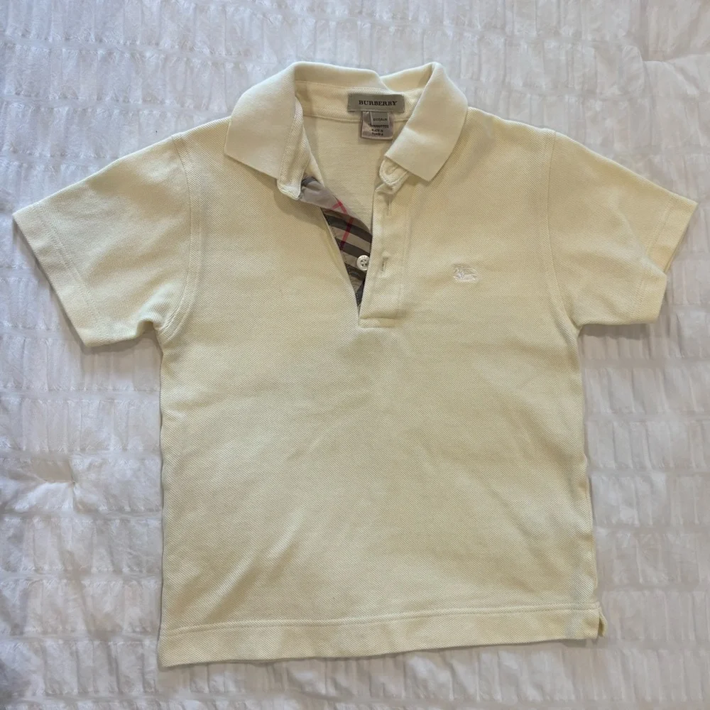 Burberry Kids Yellow Polo Shirt 4Y - Picture 1 of 5
